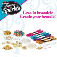 Cra-Z-Art Shimmer N Sparkle - Kit para hacer pulseras, juego de pulseras para niñas, incluye abalorios brillantes, perlas, cuentas heishi, alfabeto, cuentas geométricas de colores, manualidades niña, juguetes de niñas de 8 años - details 1