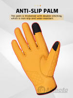 Guantes De Motocicleta De Cuero Genuino MJMOTO Verano Transpirables Con Dedos Completos Guantes De Conducción Retro Para Teléfono Móvil Para Hombres - details 6