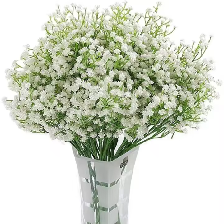 Gypsophile artificielle 12Pc fleur en soie blanche pour mariage, fête, mariée, décor de bureau-RAPANDA - 1