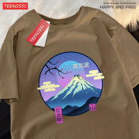 Camiseta Hombre Japón Harajuku Sakura Mont Fuji Verano Hip Hop Algodón T-Shirt Casual Crewneck Sobredimensionado Tops Transpirable Estirable Sostenible - details 17