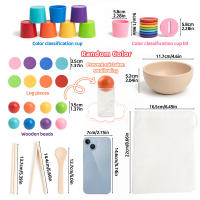 Juguete Montessori De Madera Juego De Colores Y Alineación Con Bolas Arcoíris En Copas Educación Temprana Para Niños De Preescolar Edad 3+ - details 6