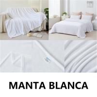 Manta sedalina extra suave,color BLANCO liso,medidas160x220cm para cama de 90cm/105cm, medidas 220x240cm para cama de 135cm/150cm,100% Poliéster,cm,fespu - details 0