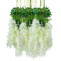 12pcs Guirnalda De Flores Artificiales De Wisteria Para Decoración De Bodas Y Hogar Material De Seda Adorno De Jardín Y Techo - details 1