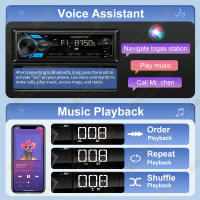 Reproductor De Música Para Coche Con Pantalla LED Y Controles Remotos USB FM Radio Tuner 1din AUX Input Bluetooth Y Pantalla LED - details 9