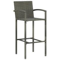 vidaXL Conjunto de bar para jardín 3 piezas ratán sintético gris - details 4