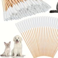 Bastones De Algodón Para Mascotas Disponibles En 5 Tamaños Diferentes Para Limpieza De Orejas De Perro Con Mango De Madera Descartable - details 5