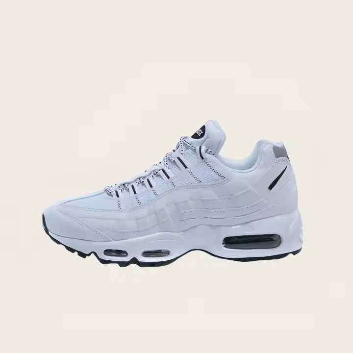Zapatillas para correr para hombre y mujer, zapatillas planas transpirables blancas para caminar al aire libre, zapatillas informales, zapatillas de baloncesto de diseñador 95s - 1