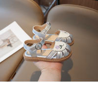 Sandalias De Cuero Para Niñas Princesa Verano 2024 Casual Versátil Retro Sin Tacón Bordado De Flores Suave Suela Medias - details 9