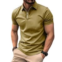 Camisa Polo Hombre Manga Corta Cierre De Cremallera Ligera Para Verano Moda Casual Deporte Jogger Tops Grandes - details 10