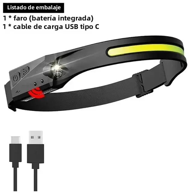 Linterna Frontal Recargable 1000 LM Super Brillante Con Sensor De Movimiento Y Iluminación De 270° Para Camping Y Trabajo En Sombreros - 1