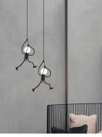 Lámpara Colgante LED Vintage De Hierro Pequeño Hombre Para Decoración De Hogar Dormitorio Infantil Comedor Mesa De Comedor - details 8