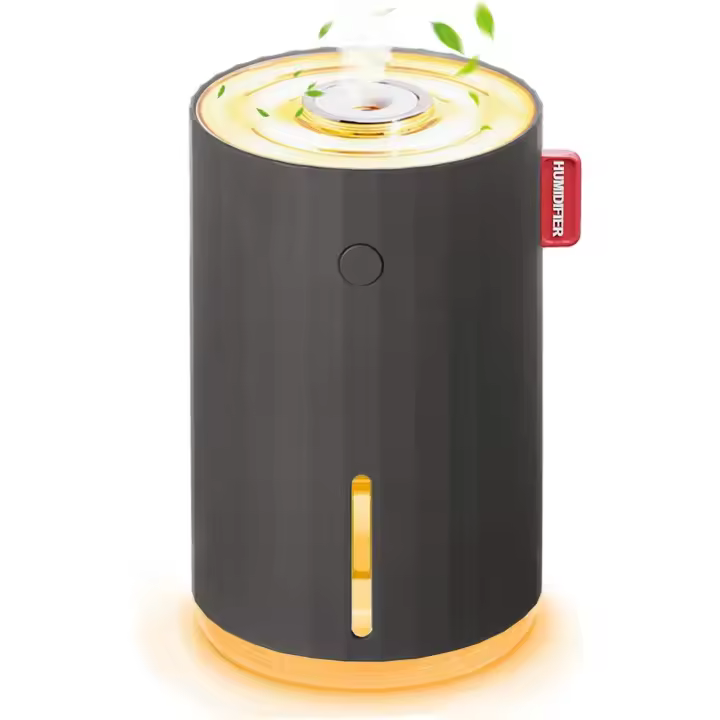 Mini Air Humidifier, Quiet with Night Light, Adjustable Mist Mode, USB Portable Humidifier 280ml for Bedroom, Office, Auto, Baby Home, Auto Shut Off (Gray) - 2 ters - 1
