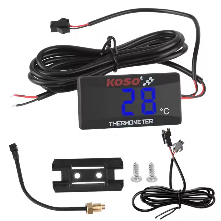Medidor De Temperatura Para Tanque De Agua 0-120°C Monitor Con Indicadores Rojo Y Azul Advertencia Termómetro Para Motocicleta Con Sensores Universal - 1