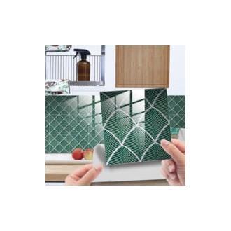 Sollbry Adhesivo para Salpicaduras de Cocina, Ladrillo, Palmera Verde, 25 Piezas, Adhesivos de Pared para Baño, Cocina, Azulejos de Pared Adhesivos con Diseños de Azulejos, Azulejos de Pared Adhesivos de PVC (15 x 15 cm)