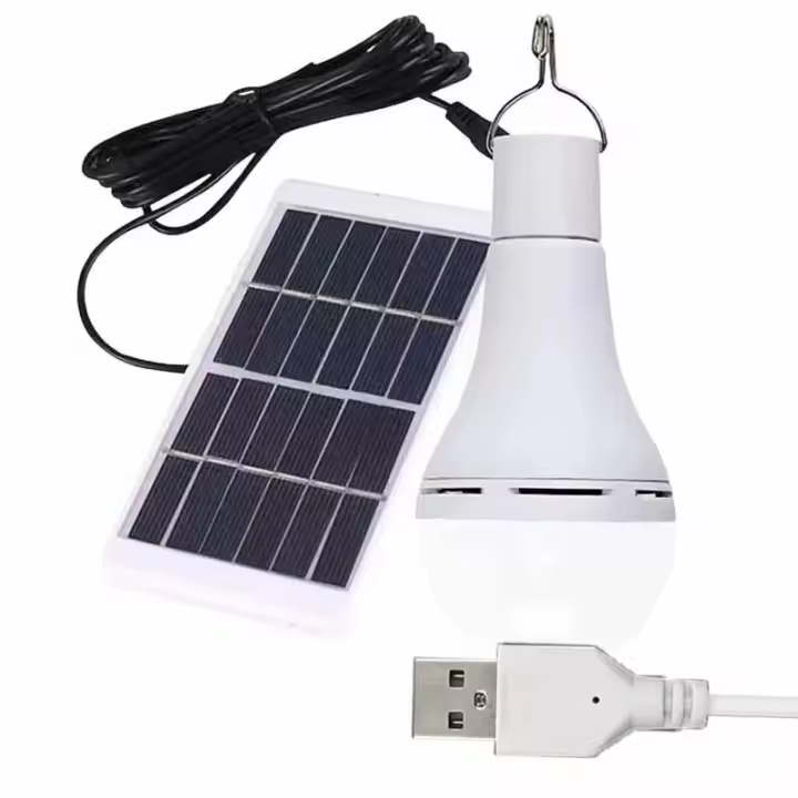 Bombilla Solar LED Multifuncional Recargable Por USB Luz De Emergencia Portátil Para Jardín Exterior Impermeable Luz Colgante Interior - 1