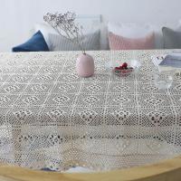 American pastoral vintage mantel redondo hecho a mano crochet Hollow out Encaje franja borlas boda mesa de comedor cubierta un - details 3