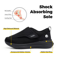 Zapatos De Caminar Para Hombres FitVille Extra Anchos Para Diabéticos Con Pies Hinchados Ajustables Alivio Del Dolor De Pies Para Ancianos Material Superior Transpirable Y Absorbente De Sudor - details 3