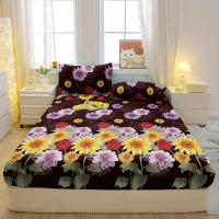 Sábana Fitted Moderna Y Sencilla Con Estampado De Plantas Y Flores Mate Para Dormitorio Cubierta De Cama De Poliéster 100% Excluye Fundas De Almohada - details 3