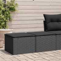 vidaXL Set sofás jardín y cojines 2 pzas ratán sintético acacia beige en color beige y gris/Gris claro/Negro y crema y más | acolchados duraderos para sofás de jardín terraza exterior - details 4
