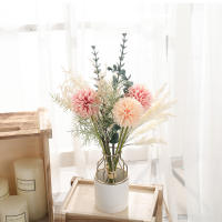 Flores Artificiales De Diente De León Para Decoración De Mesa Y Sala De Estar Vaso De Seda Híbrido Bouquet Para Boda Fiesta Navidad - details 3