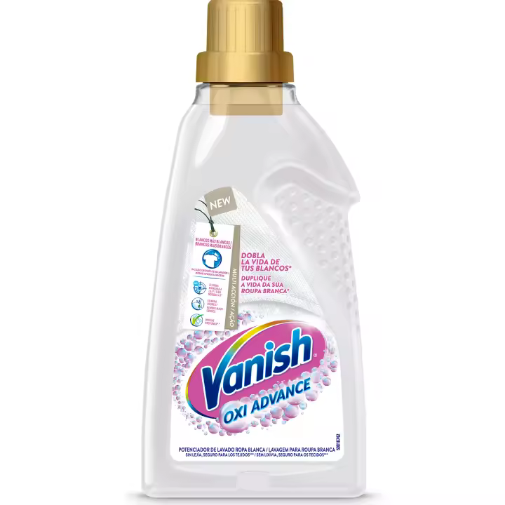 Vanish Oxi Advance Quitamanchas para la Ropa Blanca, elimina olores, potenciador de Lavado en gel - 1500 ml - 1