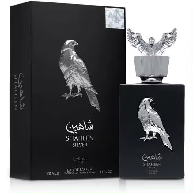 Lattafa Shaheen Silver Eau de Parfum Unisex 100 ml 38658 – Fragancia Cítrica y Amaderada con Notas de Bergamota, Rosa y Ámbar - 1
