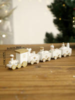 Adorno Navideño De Tren Blanco Con 4 Carrosajes Con Oso Y Payaso De Nieve Decoración De Navidad Para El Hogar Regalo De Vacaciones - details 6