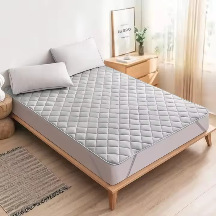 Protector De Sábanas Ultrasonido Lavable Con Banda Elástica Para Cama Cubierta De Mátress 100% Poliester Protección Hidrofóbica Para Cama - 1