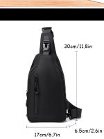 Bolso De Hombro Para Hombre Casual Impermeable Y Resistente Al Desgaste Con USB Recargable Y Compartment Interior Bolsa De Pecho - details 1