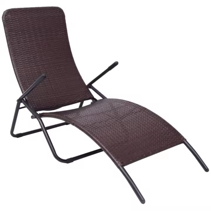 vidaXL Tumbona plegable de ratán sintético Sillas de Exterior Ideal para jardín, playa, piscina, terraza Tumbona Piscina Tumbonas Playa Tumbonas Jardín Exterior - 1
