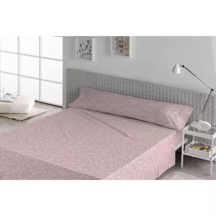 Juego de Sábanas de 3 piezas Tela Andia Rosa Palo, Cubrecama 50% Algodón, 50% Poliéster, Karamelo - 1