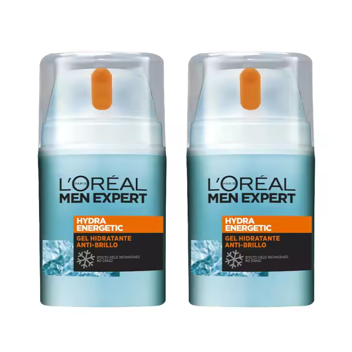 L'Oréal Paris | Men Expert Hydra Energetic Crema Hidratante Anti-Brillo para hombres 2x50 ml - 1