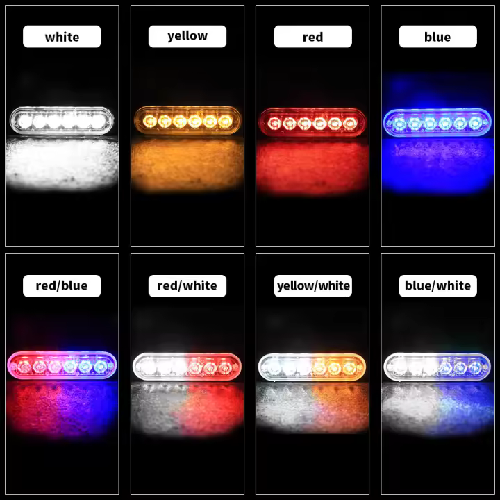 Luz de advertencia DXZ ultradelgada de 6 LED, luz intermitente para camioneta de motocicleta, luz intermitente de señal lateral universal para vehículo de 12-24 V - 1