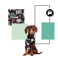 Bull Arnés Reversible para Perro y Gatos Dibujos, Retro, Arnes de Pecho para Perros - details 1