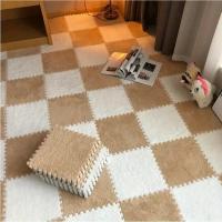 16PCS Alfombra De Piso Interconectada De Espuma De Peluche 30x30cm Alfombra De Moda Suave Para El Hogar Alfombras De Área Cuadradas - details 16