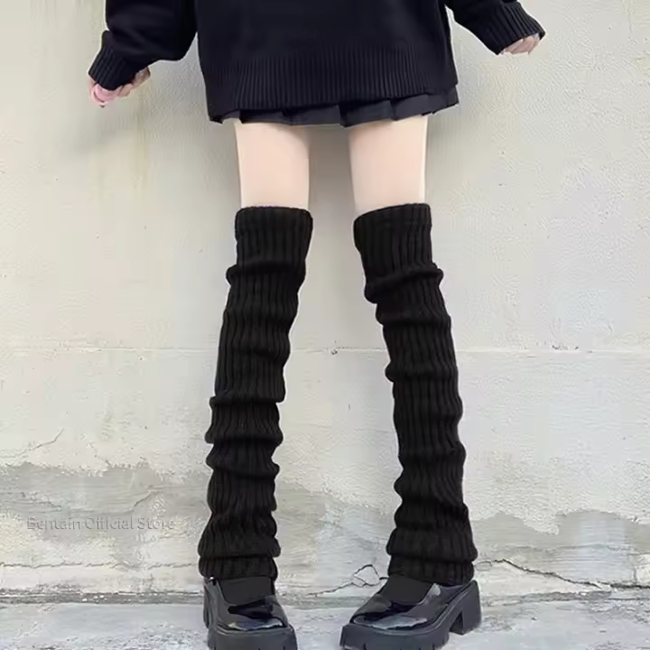 Calentadores De Pierna Hasta La Rodilla Largos 70cm Calcetines De Pileta Para Mujer Uniforme JK Lolita Tejidos De Acrílico Calor Para Los Pies - 1