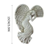 2PCS Escultura De Ángel En Resina Blanco Para Decoración De Hogar Y Regalos Arte De Puerta O Mesa Bellas Alas De Ángel - details 2