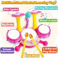 Set De Batería Para Niños Juguetes Educativos De Música Con Microfono Para Niñas Actividades De Aprendizaje Regalos Para Niños De 3 a 12 Años - details 2
