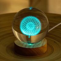 Bola De Cristal Grabada Con Dandelion Por Láser 3D Luz De Noche Decoración Regalo De Aniversario Para Clase Obsequio De Fiesta Navideña - details 4