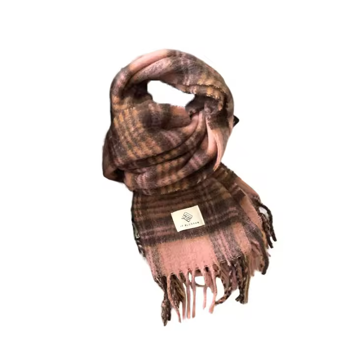 Maillard bufanda de ambiente de alta gama invierno de las mujeres 2025 Nueva versión coreana todo partido engrosada mohair felpa cuello bufanda otoño - 1