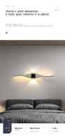 Lámpara De Pared LED Negra Y Blanca Para Sala De Estar TV Sofá Iluminación Interior Moderna En Largo Tira LED AC85-265V - details 5