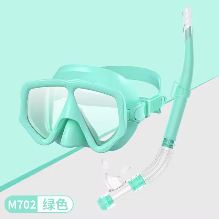 Traje de snorkel, máscara de amplio campo de visión, tubo de respiración semiseco, gafas de buceo de silicona, traje, equipo de buceo de dos piezas - 1