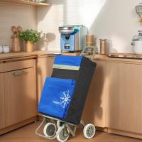 MEJORADA Carrito de Compra Plegable con 4 Ruedas Grandes y Bolsa Térmica Frontal，Estructura Metálica, | Capacidad 48L | Ideal para Supermercado, Playa y Picnic | 3 Colores - details 3