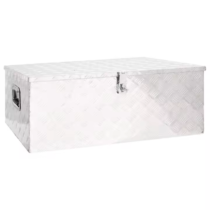 vidaXL Caja de Almacenaje de Aluminio Accesorio Herramienta Vehículo Color Negro,  Plateado, y mas - 1