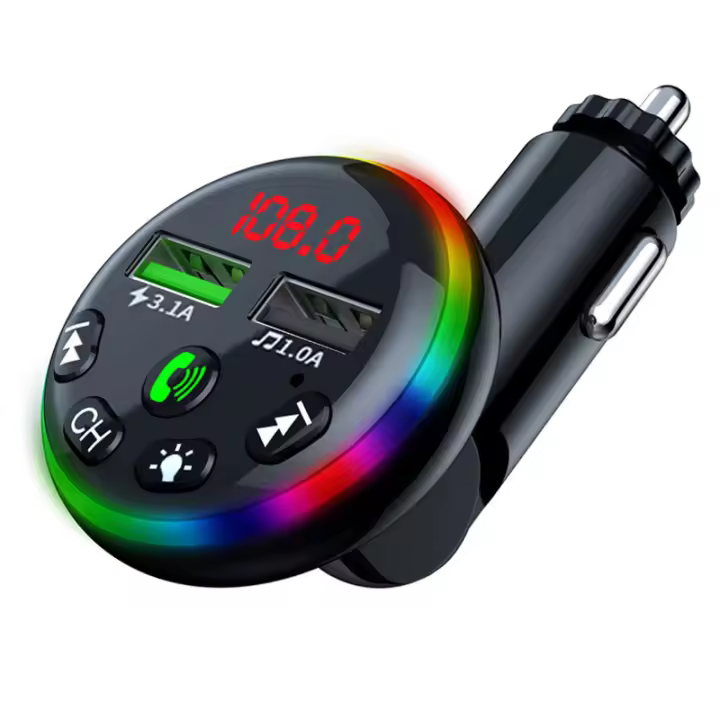 Transmisor FM Para Coche Con Cargador Dual USB Y Llamada Handsfree Adaptador De Reproductor MP3 Kit De Coche - 1