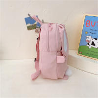 Mochila Personalizada Kawaii Con Orejas De Conejo Y Colgante De Oso Peluche Para Niñas Escolar Con Cierre De Cremallera Material Nylon Y Poliéster - details 24