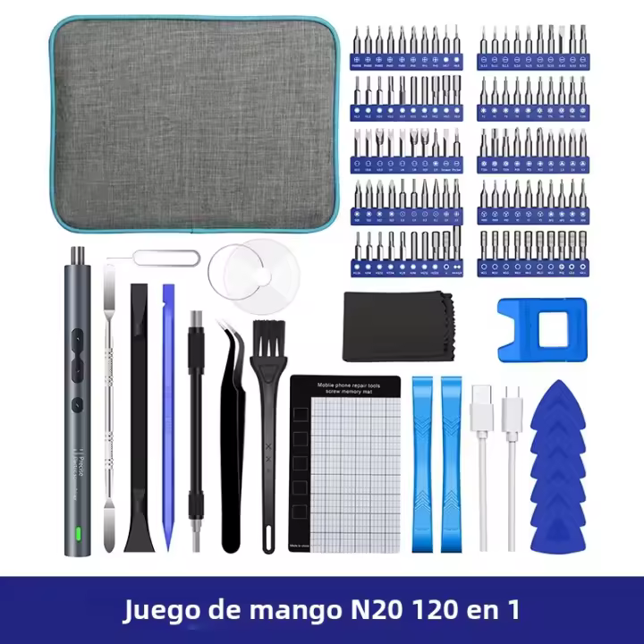 Juego De Destornilladores Eléctricos De Precisión 120 En 1 Recargable Para Xiaomi Teléfono Móvil Laptop PC Con LED Y Batería USB - 1