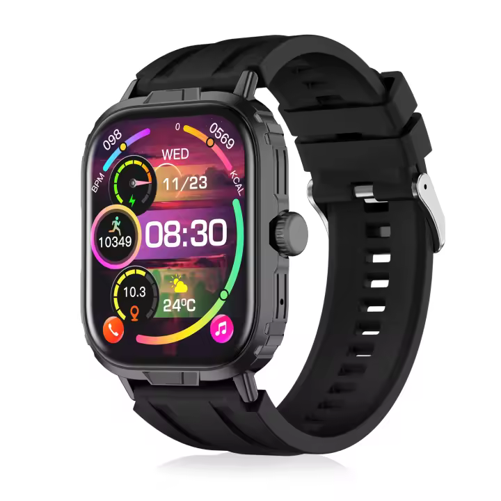 DAM. Smartwatch M106 con doble correa una de silicona y otra de nylon. Notificaciones de Apps, monitor de salud, modos deportivos. 4x1x6cm. - 1