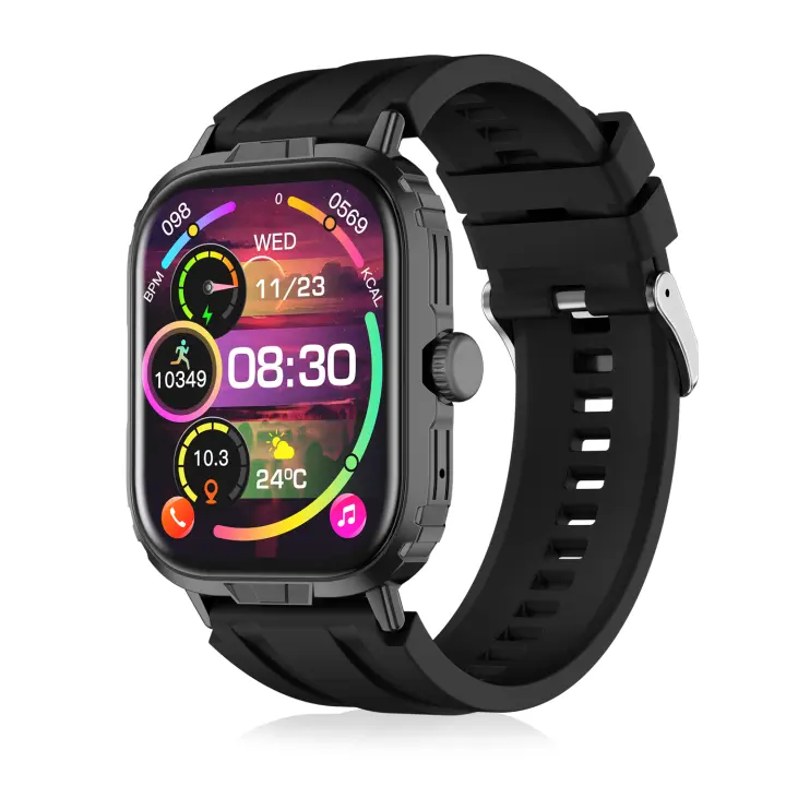 DAM. Smartwatch M106 con doble correa una de silicona y otra de nylon. Notificaciones de Apps, monitor de salud, modos deportivos. 4x1x6cm. - 1