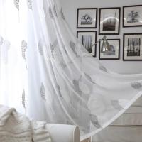 1PC Cortina De Tules Blancas Transparentes Para Sala De Estar Balcón Dormitorio Moderna Bordada Cortina De Juego De Ventanas - details 3